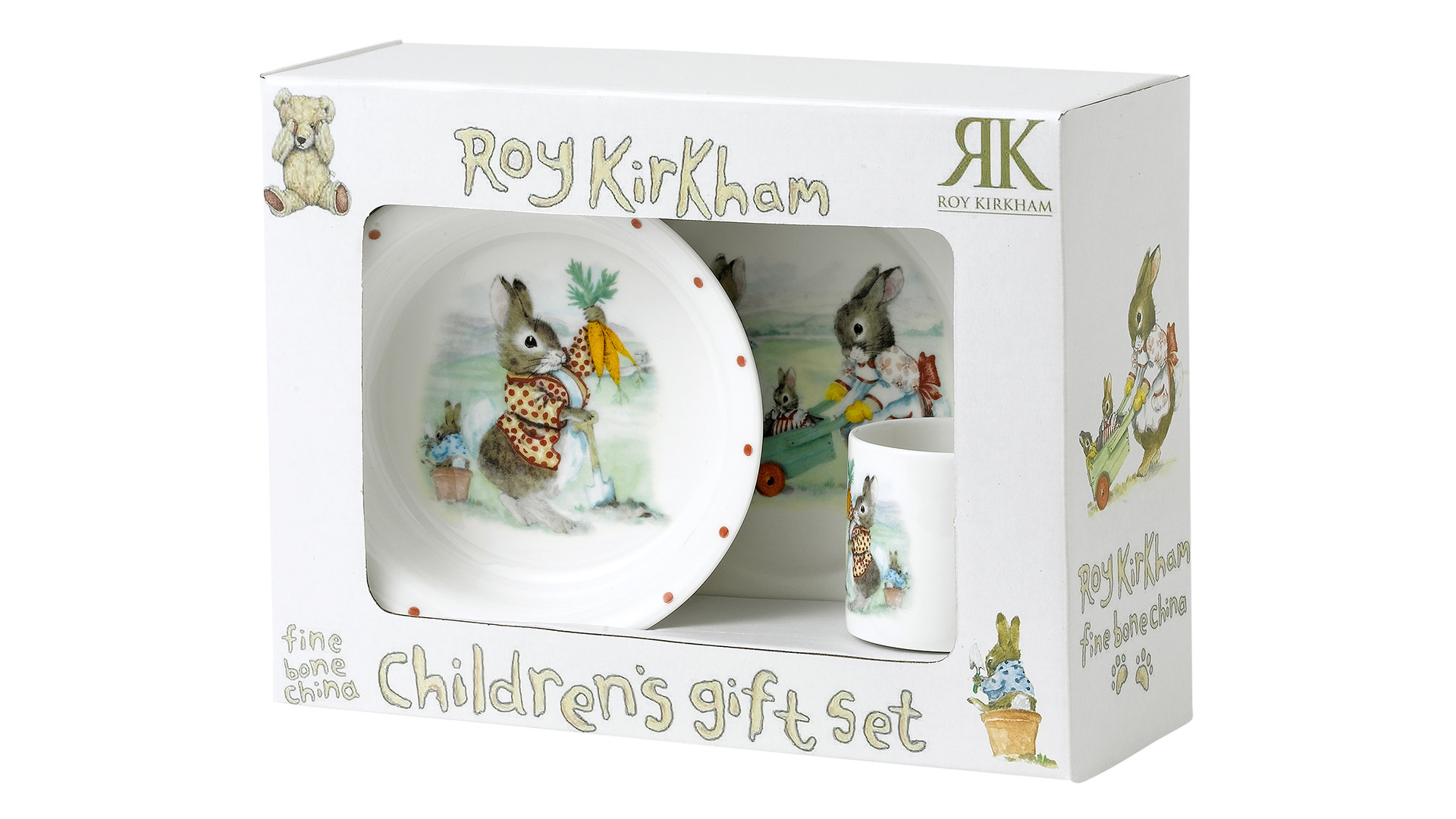 Набор детской посуды Roy Kirkham Кролики 3 предмета, фарфор костяной