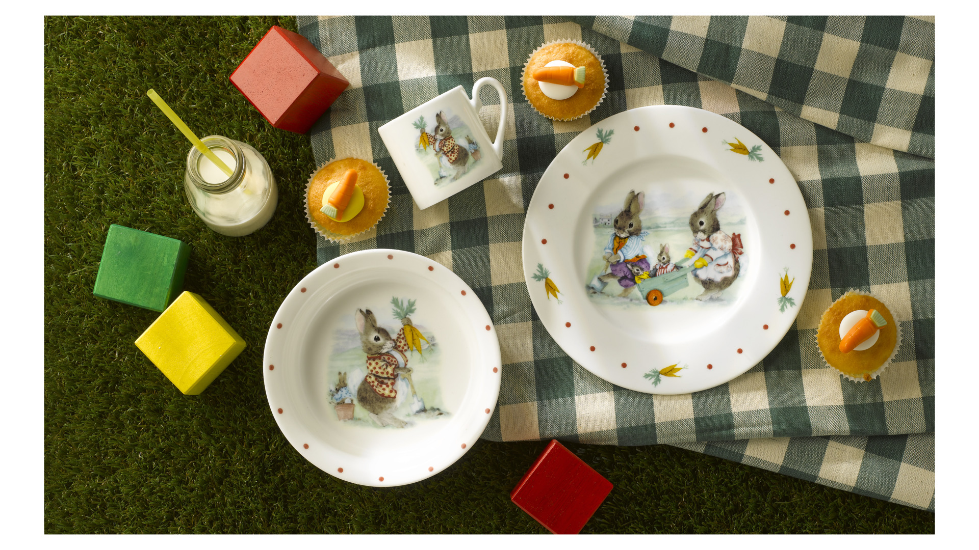 Набор детской посуды Roy Kirkham Кролики 3 предмета, фарфор костяной