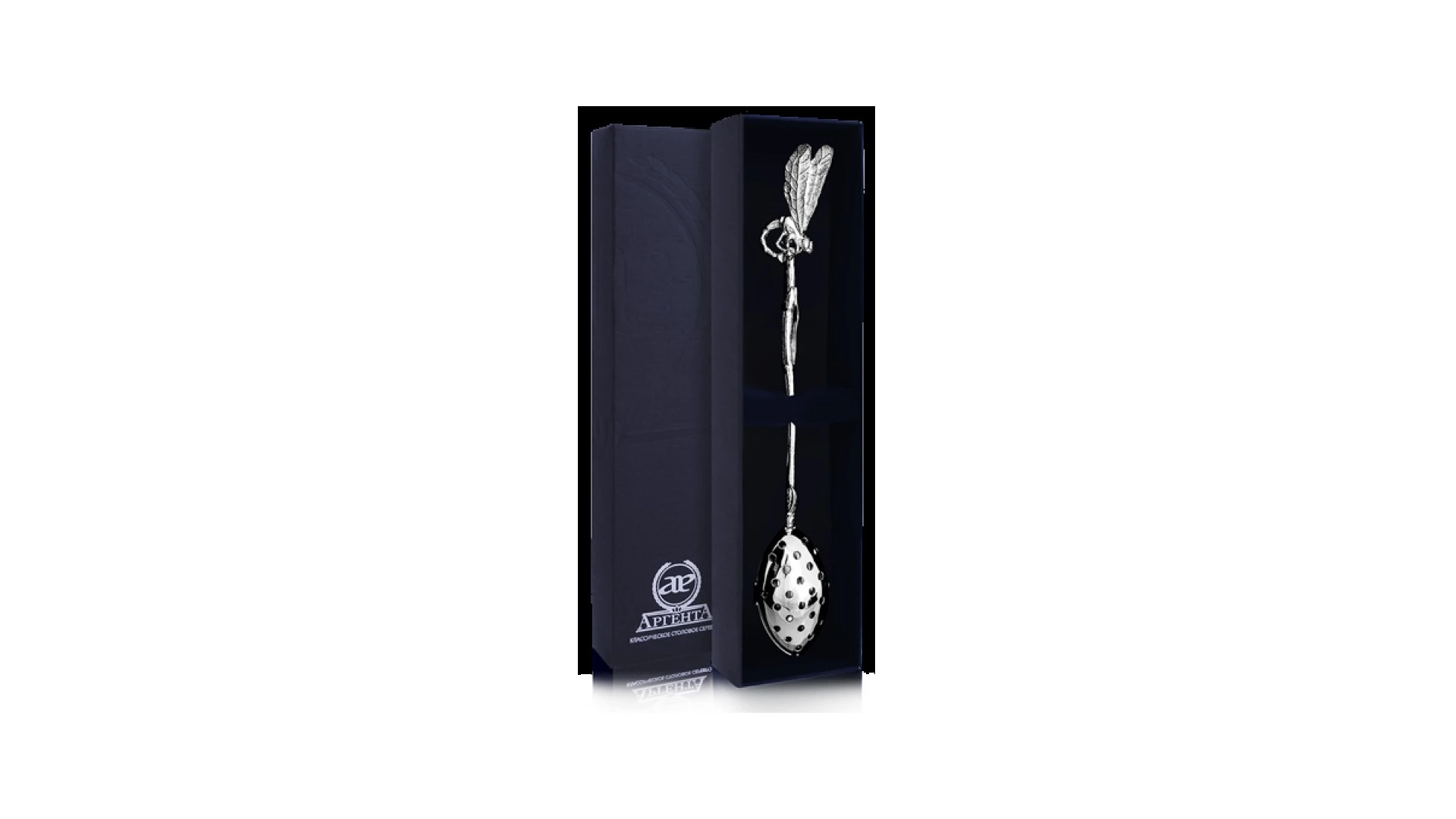 Ситечко в футляре АргентА Classic Стрекоза 45 г, серебро 925