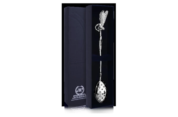 Ситечко в футляре АргентА Classic Стрекоза 45 г, серебро 925