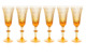 Набор бокалов для шампанского ГХЗ Лилия Фараон 220 мл, 6 шт, янтарный, хрусталь