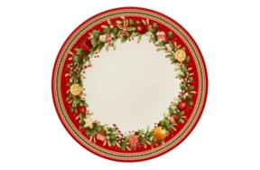 Тарелка обеденная Villeroy&Boch Winter Bakery Delight 27 см, красная, фарфор