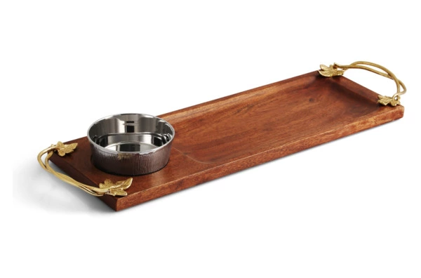 Доска с чашей для соуса Michael Aram Плющ и дуб 51x15 см