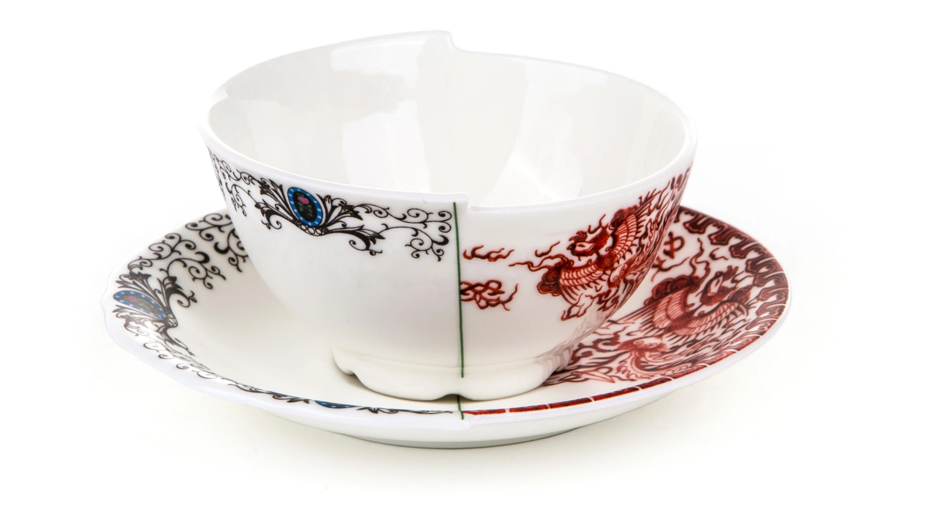 Чашка чайная с блюдцем Seletti Гибрид Зора 10,5 см, фарфор