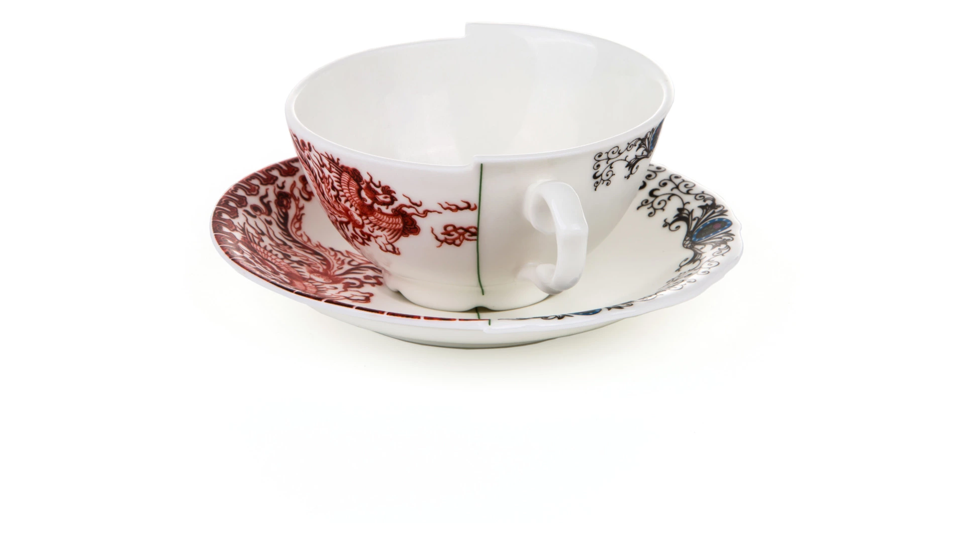 Чашка чайная с блюдцем Seletti Гибрид Зора 10,5 см, фарфор