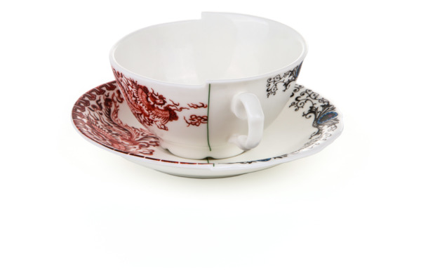 Чашка чайная с блюдцем Seletti Гибрид Зора 10,5 см, фарфор