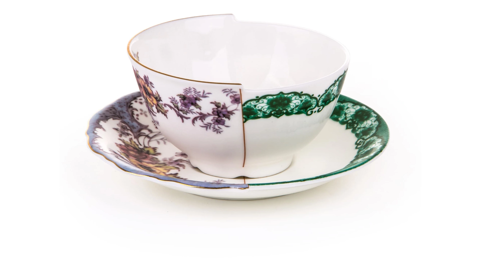 Чашка чайная с блюдцем Seletti Гибрид Изидора 10,5 см, фарфор