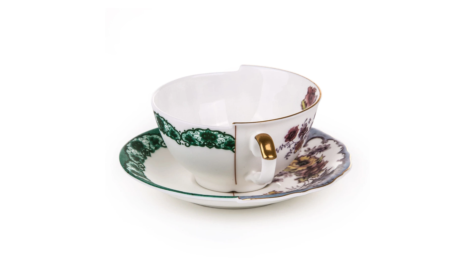 Чашка чайная с блюдцем Seletti Гибрид Изидора 10,5 см, фарфор