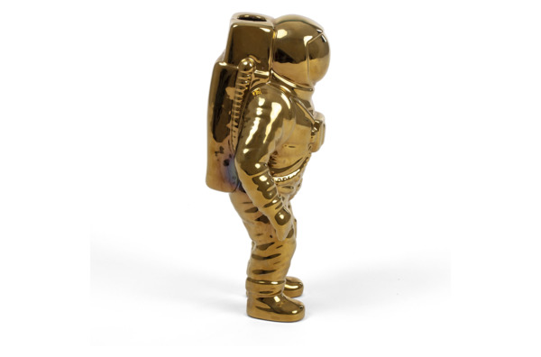 Ваза Seletti Космос Космонавт 28 см, фарфор, золотистая