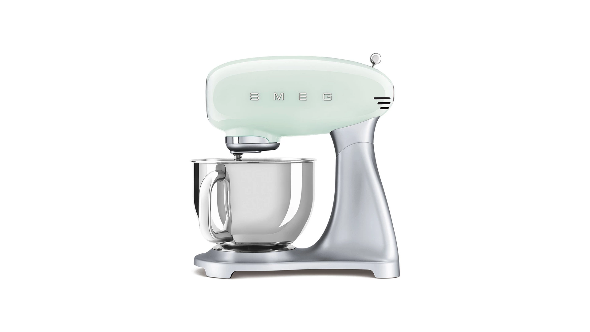 Миксер планетарный SMEG SMF02PGEU, 800 Вт, чаша стальная 4,8л, 3 насадки, алюминий литой, зеленый
