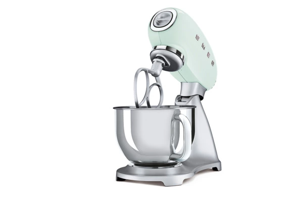 Миксер планетарный SMEG SMF02PGEU, 800 Вт, чаша стальная 4,8л, 3 насадки, алюминий литой, зеленый