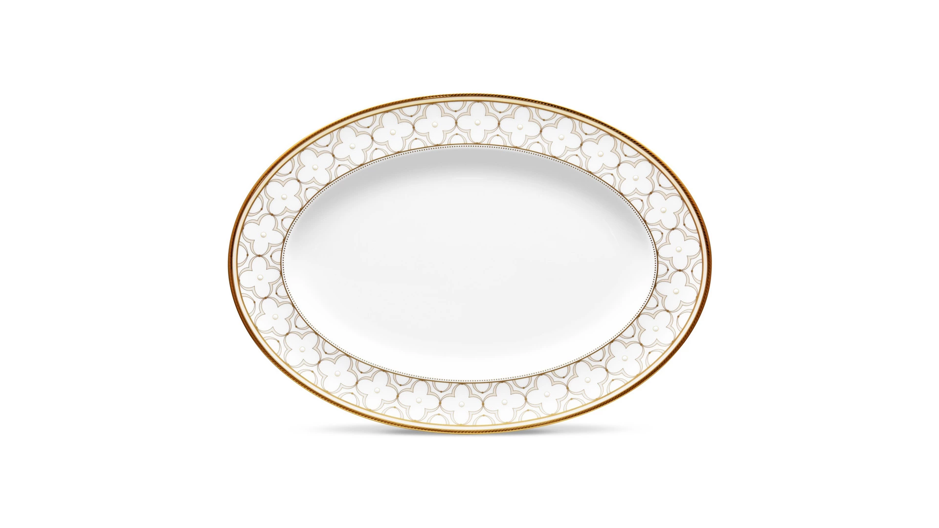 Сервиз столовый Noritake Трефолио, золотой кант на 6 персон, 21 предмет