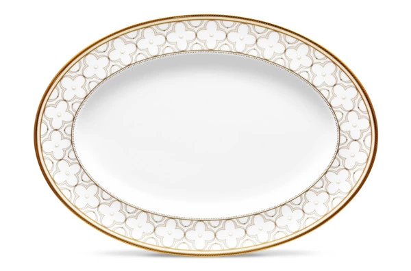 Сервиз столовый Noritake Трефолио, золотой кант на 6 персон, 21 предмет