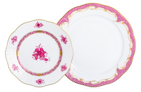 Набор тарелок Herend Виктория розовая на 1 персону 2 предмета