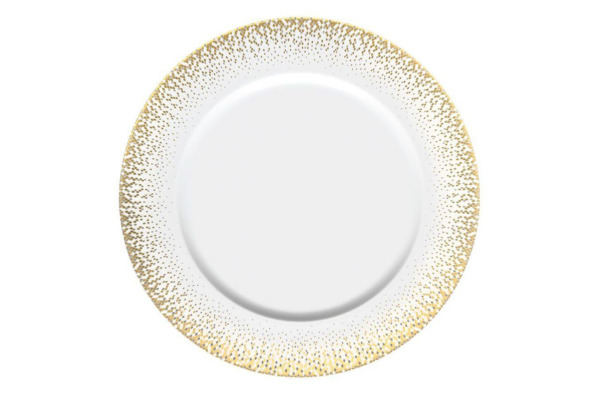 Блюдо круглое Haviland Дыхание золота Золотистый декор 31,5 см, фарфор