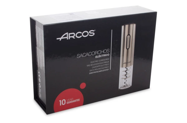 Штопор электрический Arcos Kitchen gadgets с зарядным устройством, сталь