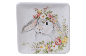 Тарелка пирожковая квадратная Certified Int. Милый кролик-1 15 см, керамика