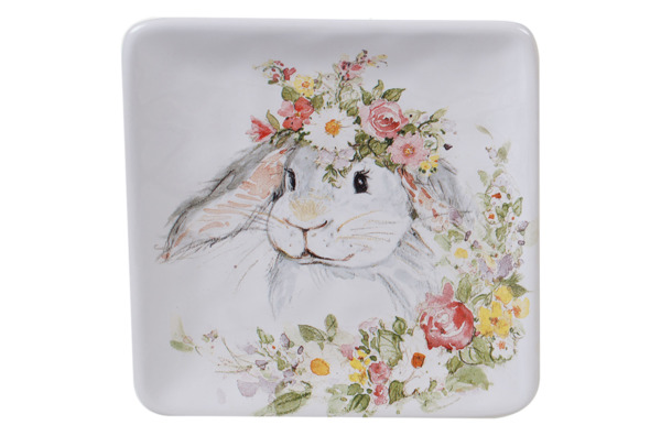 Тарелка пирожковая квадратная Certified Int. Милый кролик-1 15см, керамика