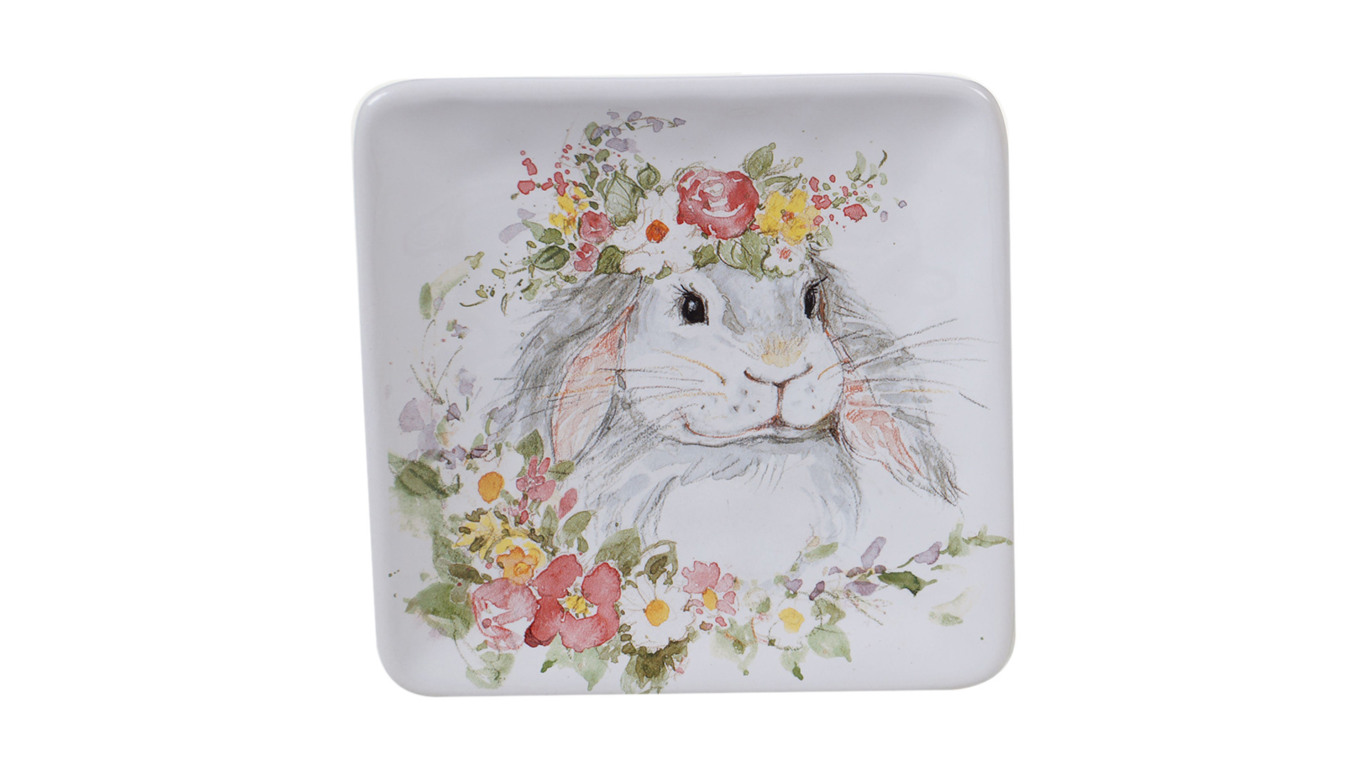Тарелка пирожковая квадратная Certified Int. Милый кролик-3 15 см, керамика