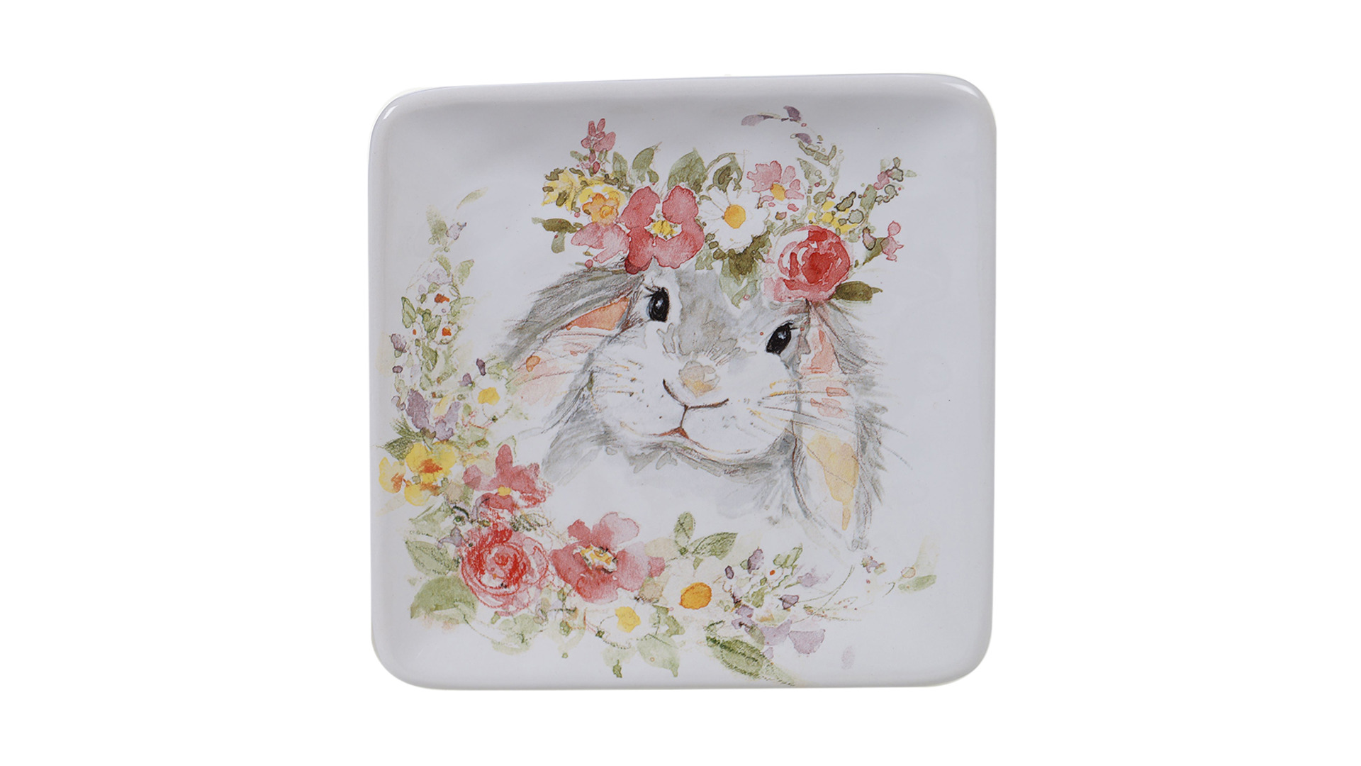 Тарелка пирожковая квадратная Certified Int. Милый кролик-4 15 см, керамика