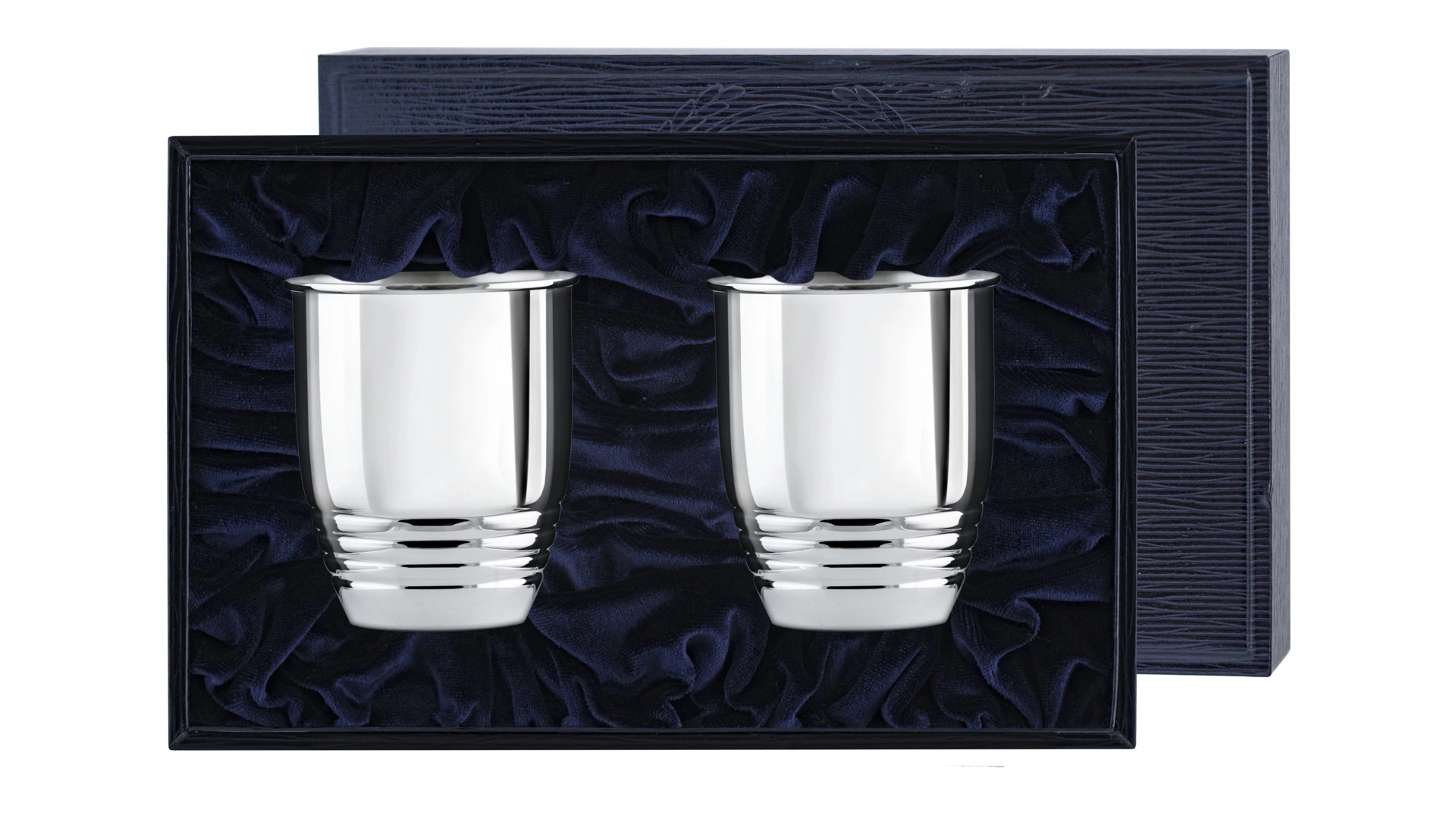 Набор стаканов рифленых в футляре АргентА 173,6 г, 2 шт, серебро 925
