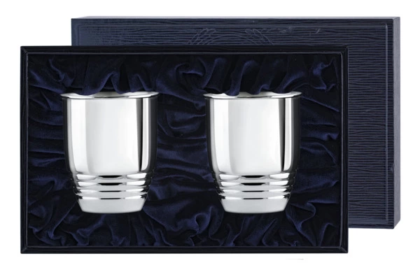 Набор стаканов рифленых в футляре АргентА 173,6 г, 2 шт, серебро 925