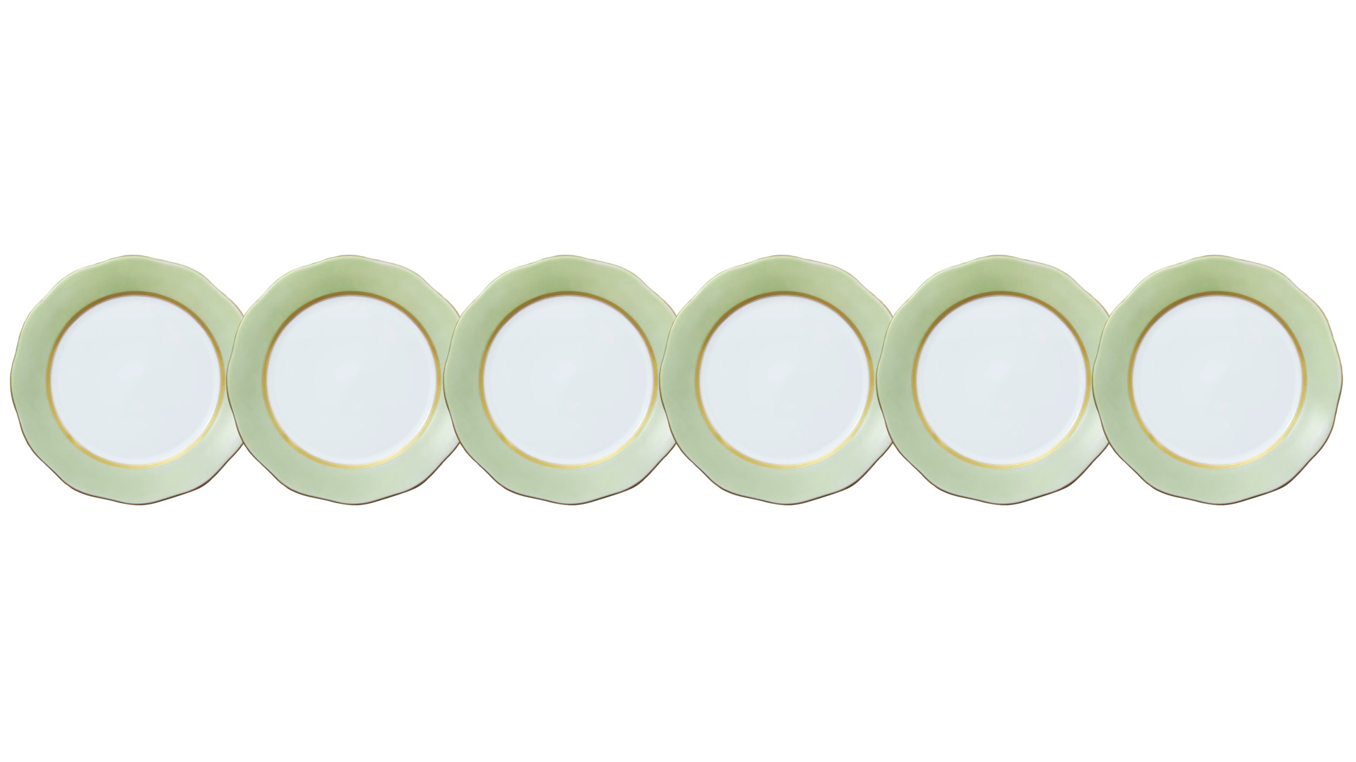 Набор тарелок подстановочных Herend Herend 30,5 см, бело-салатовый, 6 шт