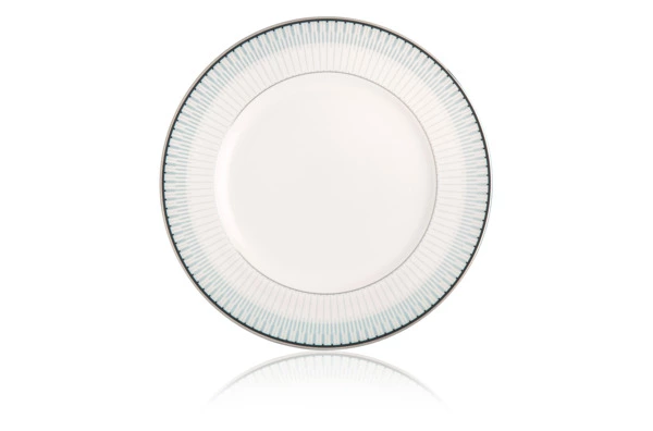 Тарелка закусочная Noritake Богарт платиновый 22 см, фарфор костяной