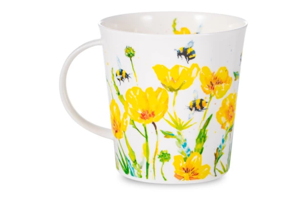 Кружка Dunoon Лютики и пчёлы Кернгорм 480 мл, фарфор костяной