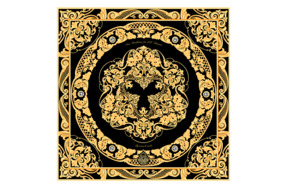 сувенирный МД Нины Ручкиной платок Златоустовская гравюра 90х90 см, шелк