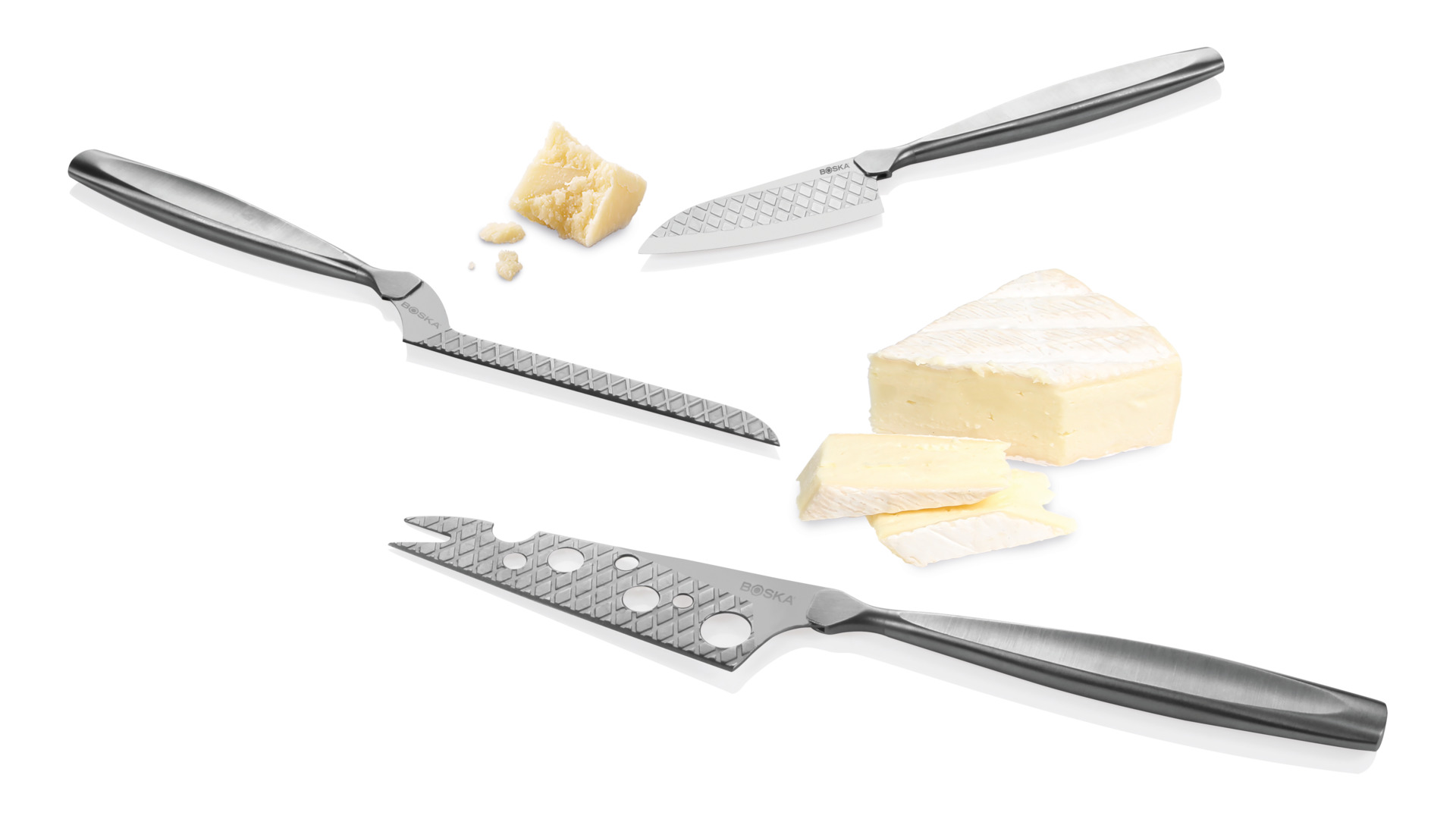 Набор ножей для всех видов сыра Boska Монако+ 3 шт, №3-11см, №4-10см, №9-7,5см, сталь, п/к