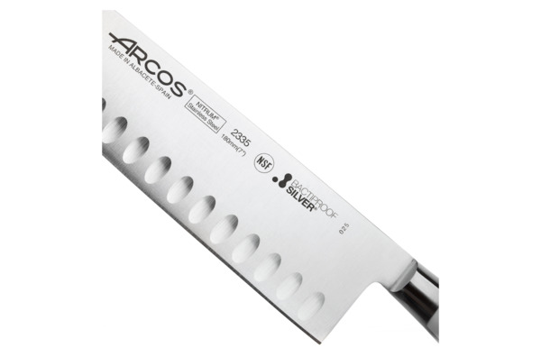 Нож кухонный Сантоку Arcos Riviera Blanca 18см, кованая сталь, (белый)
