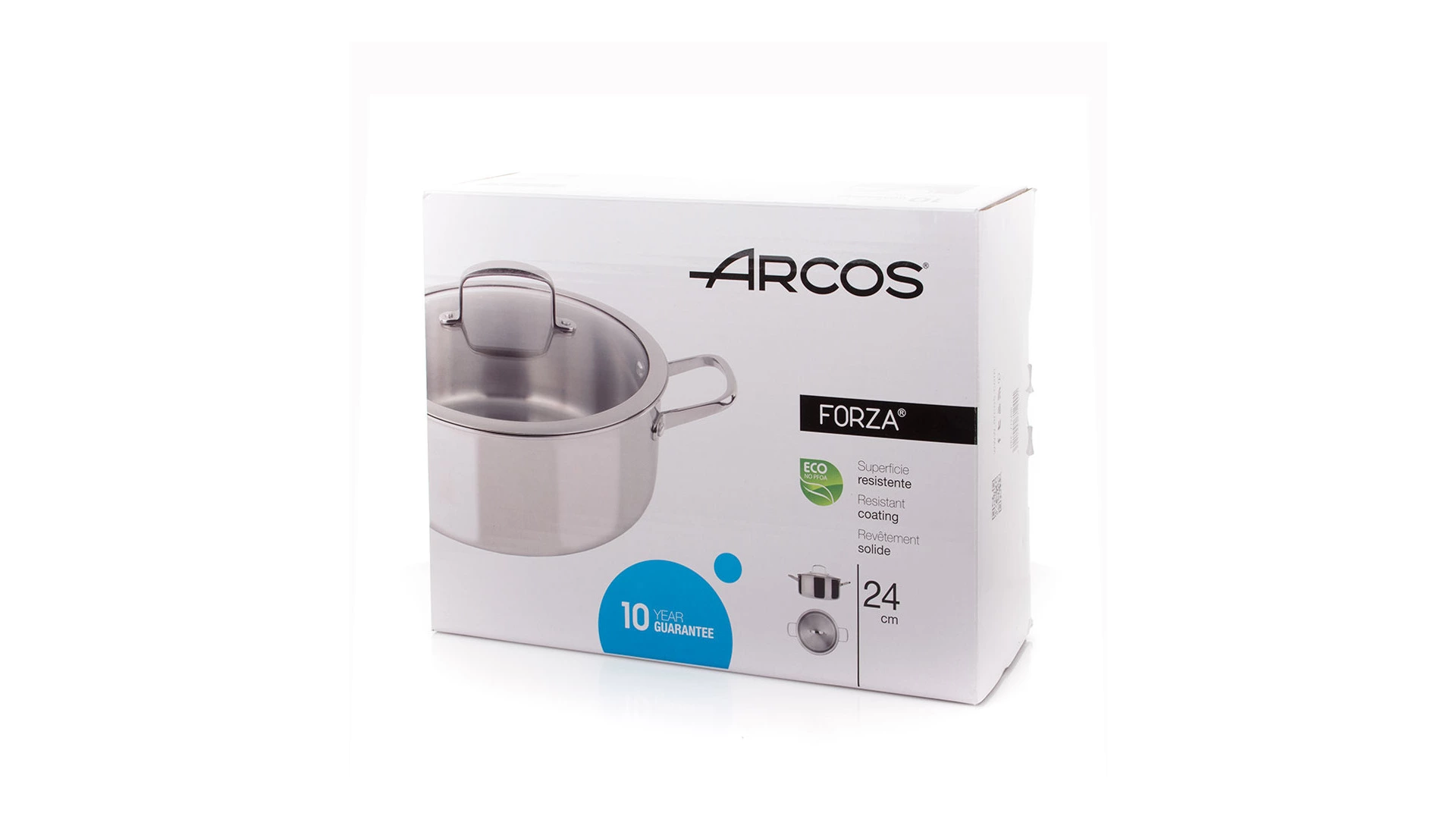 Кастрюля с крышкой Arcos Forza d24 см 4 л, сталь нержавеющая