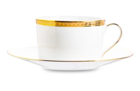 Чашка для завтрака с блюдцем Bernardaud Athena Gold 250 мл, фарфор