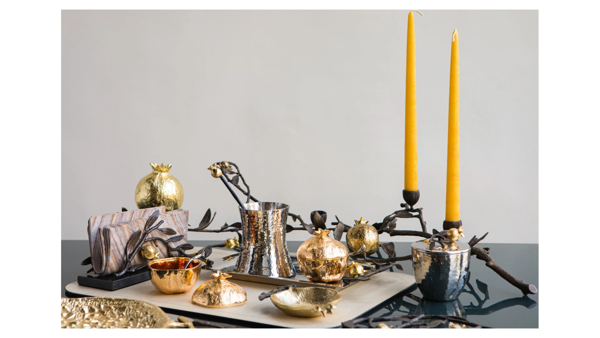 Подсвечник Michael Aram Гранат 56 см, латунь