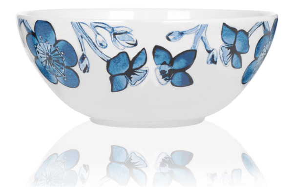 Салатник Дулевский фарфоровый завод Синие цветы 16 см, керамика