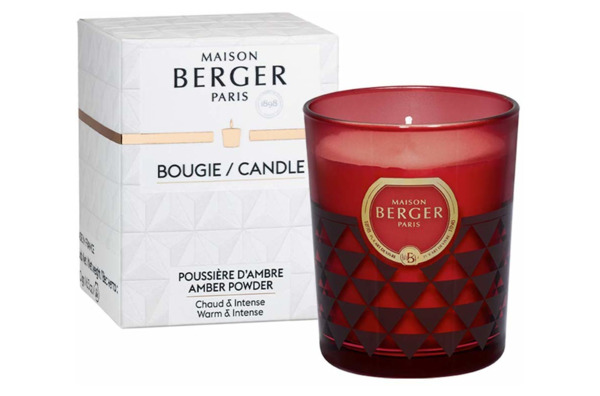 Свеча ароматическая Maison Berger Грани Амбровая вуаль 180 гр, бордо
