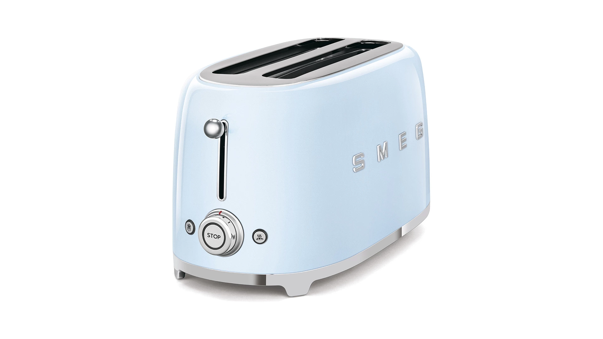 Тостер на 4 ломтика SMEG TSF02PBEU, 1500 Вт, голубой