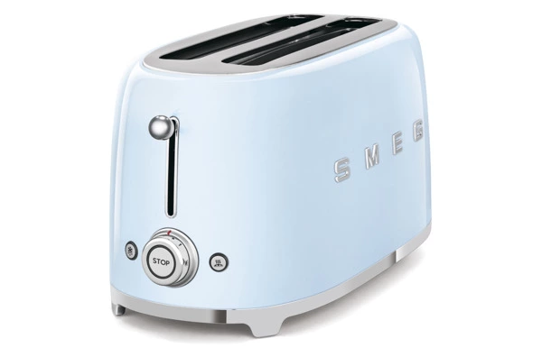 Тостер на 4 ломтика SMEG TSF02PBEU, 1500 Вт, голубой