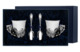 Набор кофейный в футляре АргентА Серебро и Фарфор Глухарь 120,67 г, 4 предмета, серебро 925