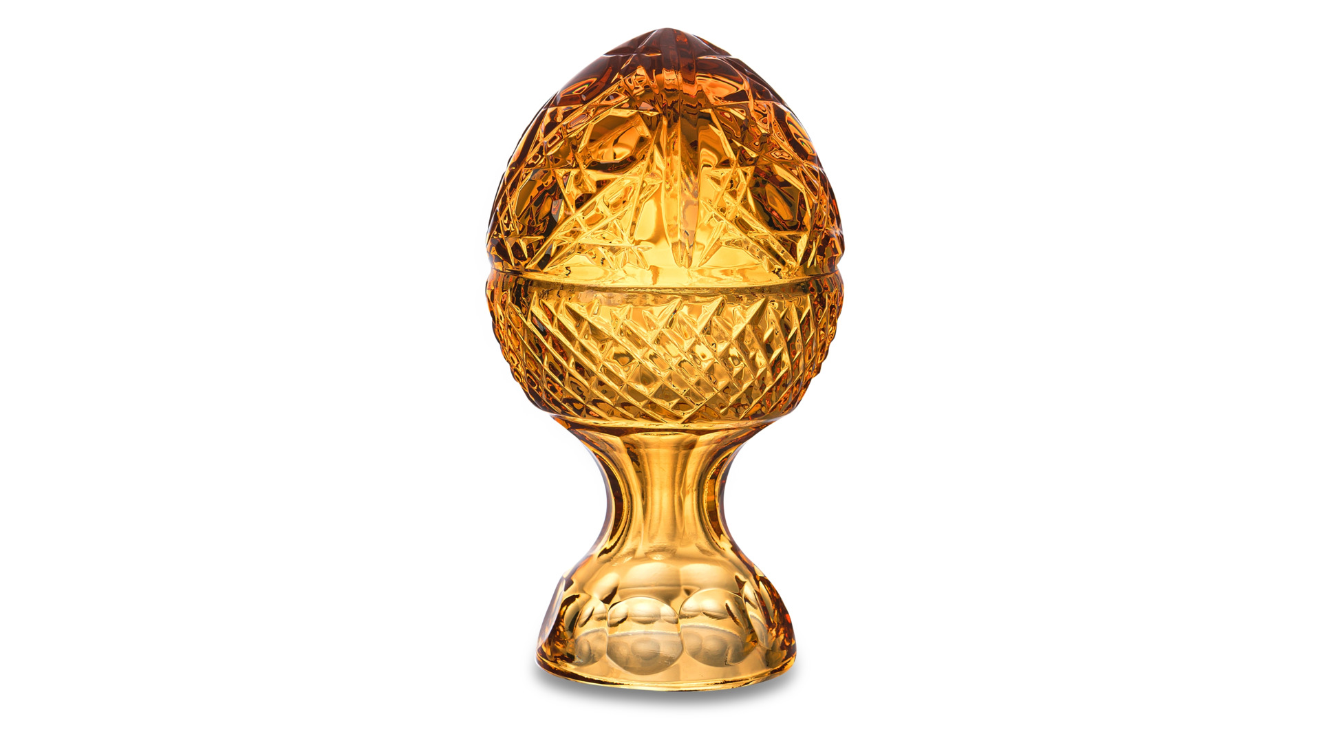 Изделие декоративное ГХЗ Яйцо 12,1 см, хрусталь, янтарный