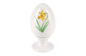 Яйцо пасхальное на подставке ИФЗ Нева Желтый нарцисс 8,2 см, фарфор твердый
