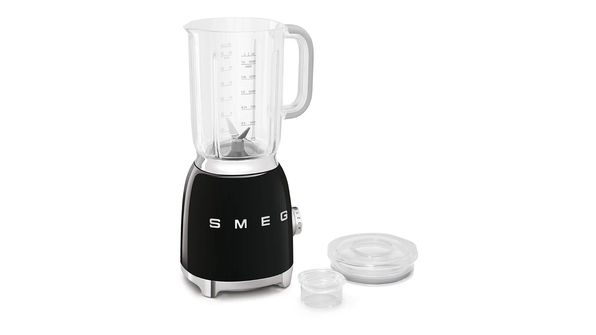 Блендер стационарный SMEG BLF01BLEU 800 Вт, кувшин 1,5л, черный