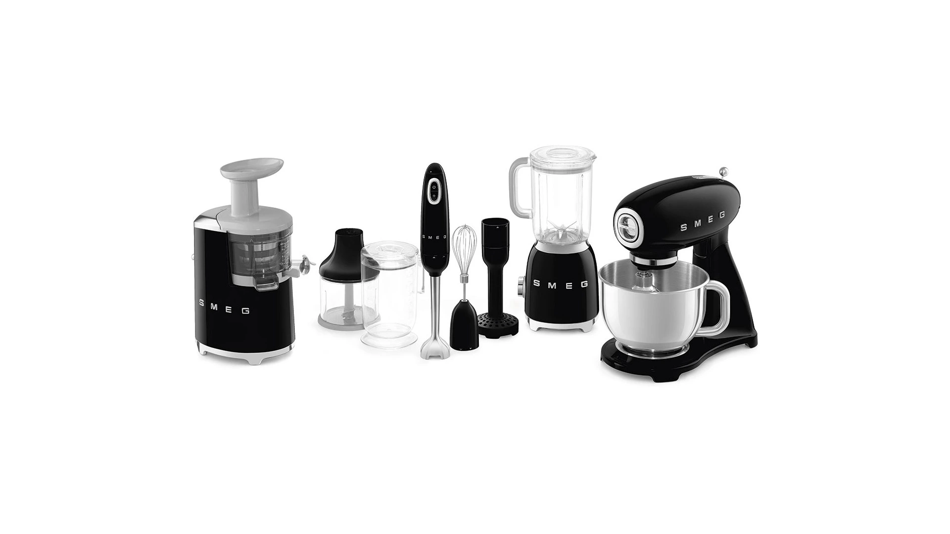 Соковыжималка шнековая SMEG SJF01BLEU, 43 об/мин, корпус пластик, черный