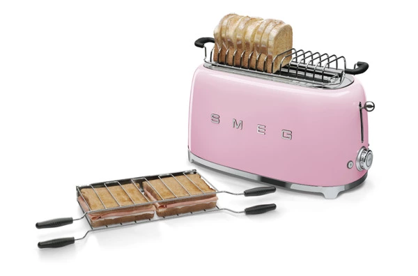 Тостер на 4 ломтика SMEG TSF02PKEU, 1500 Вт, розовый