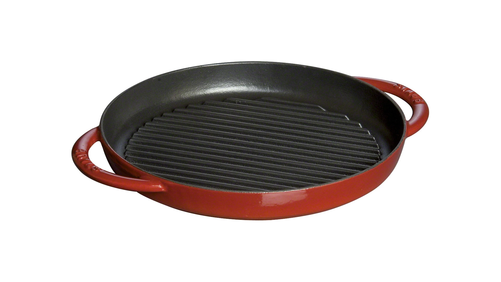 Сковорода для гриля с двумя ручками Staub 26 см, вишневая, чугун, для индукции, духовки