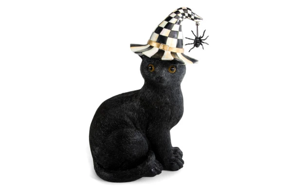 Фигурка MacKenzie-Childs Courtly Check Black Cat, полирезина
