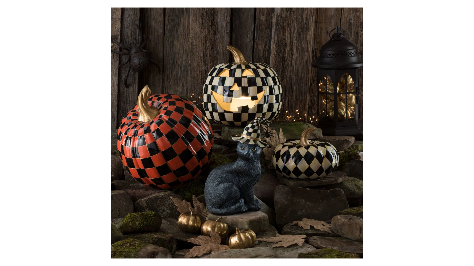 Фигурка MacKenzie-Childs Courtly Check Black Cat, полирезина