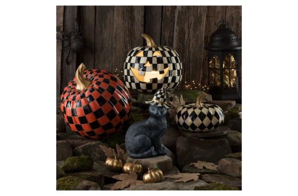 Фигурка MacKenzie-Childs Courtly Check Black Cat, полирезина