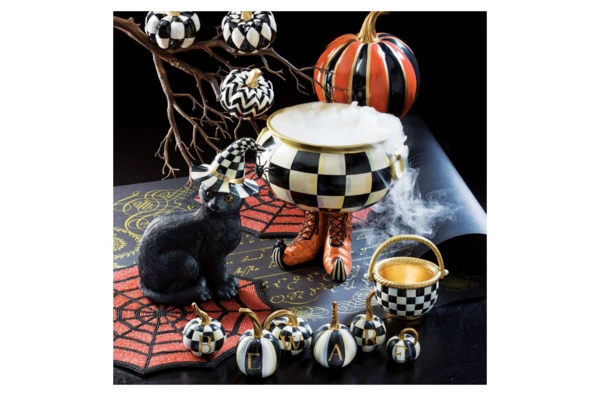 Фигурка MacKenzie-Childs Courtly Check Black Cat, полирезина